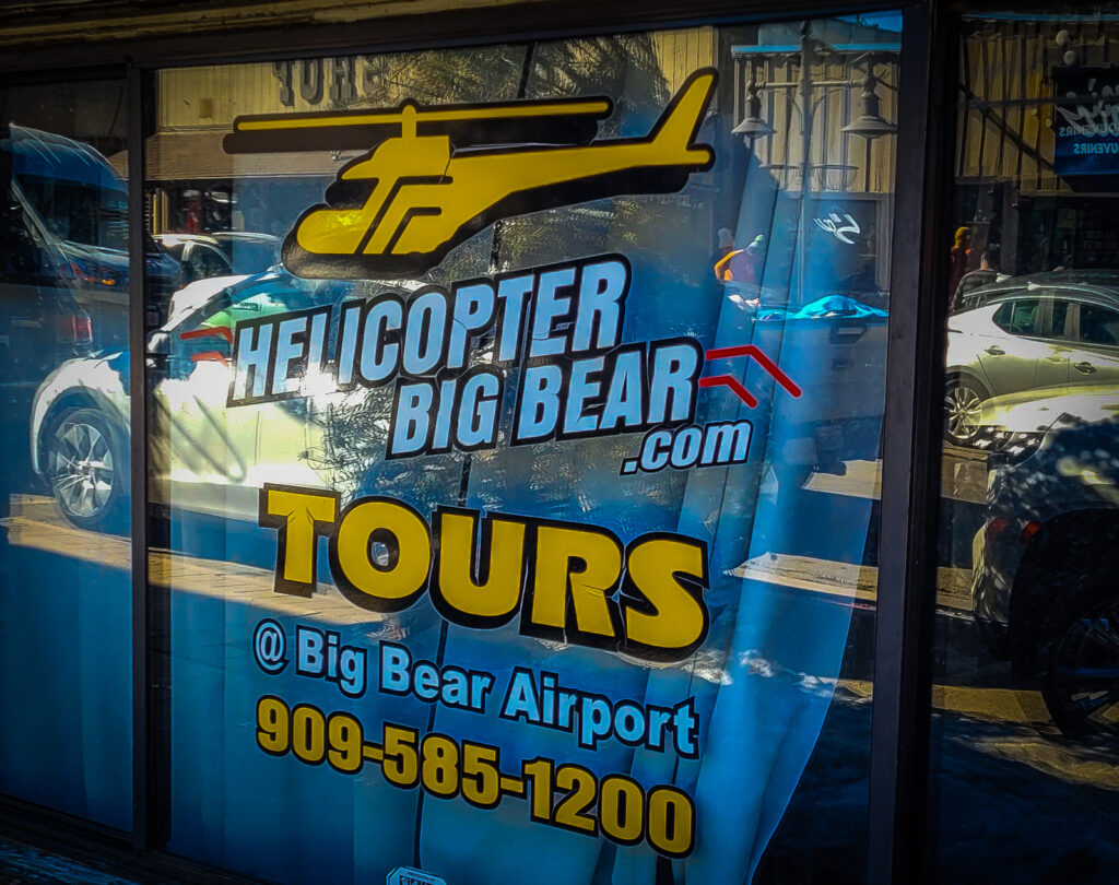 Helicopter Tours Big Bear sign