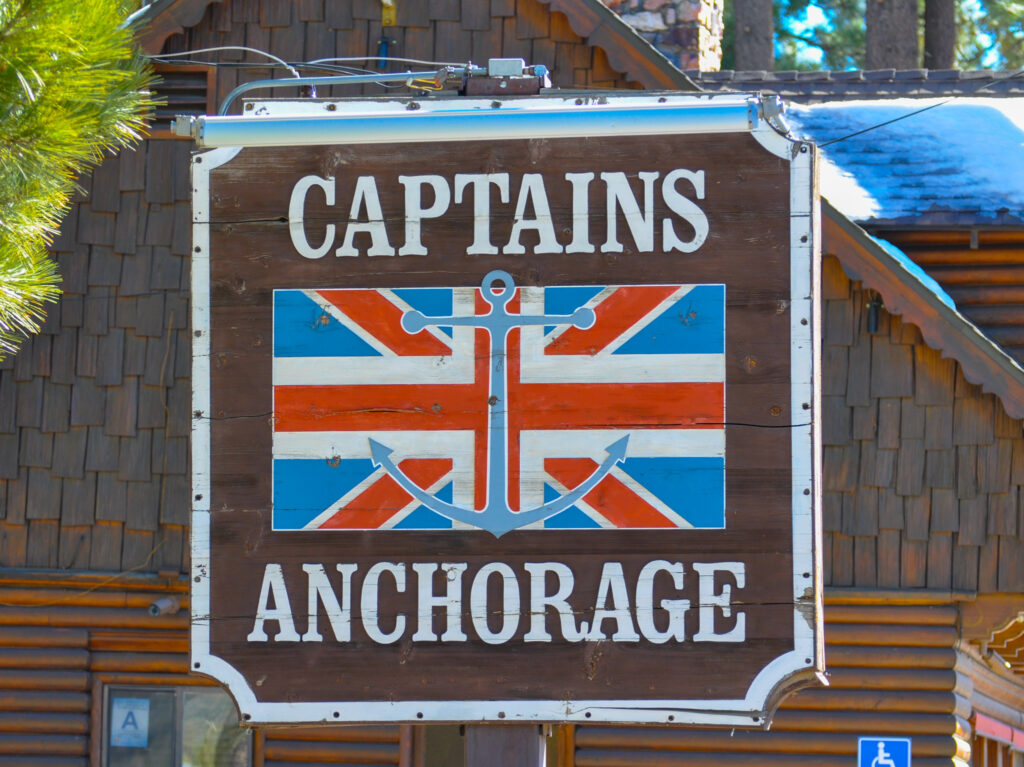 Captains Anchorage Sign Big Bear Lake