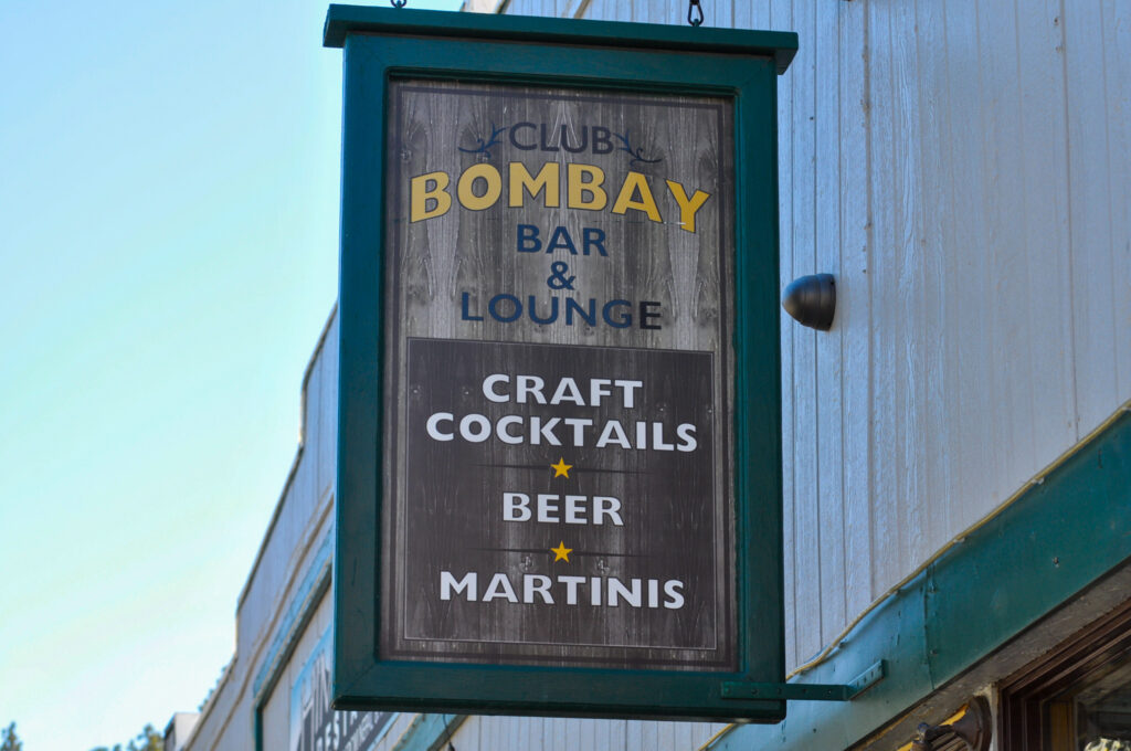 Club Bombay sign in Big Bear Lake