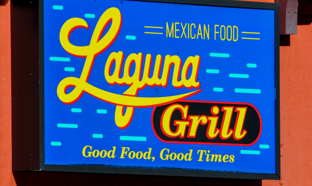 Laguna Grill Mexican Food sign in Big Bear Lake