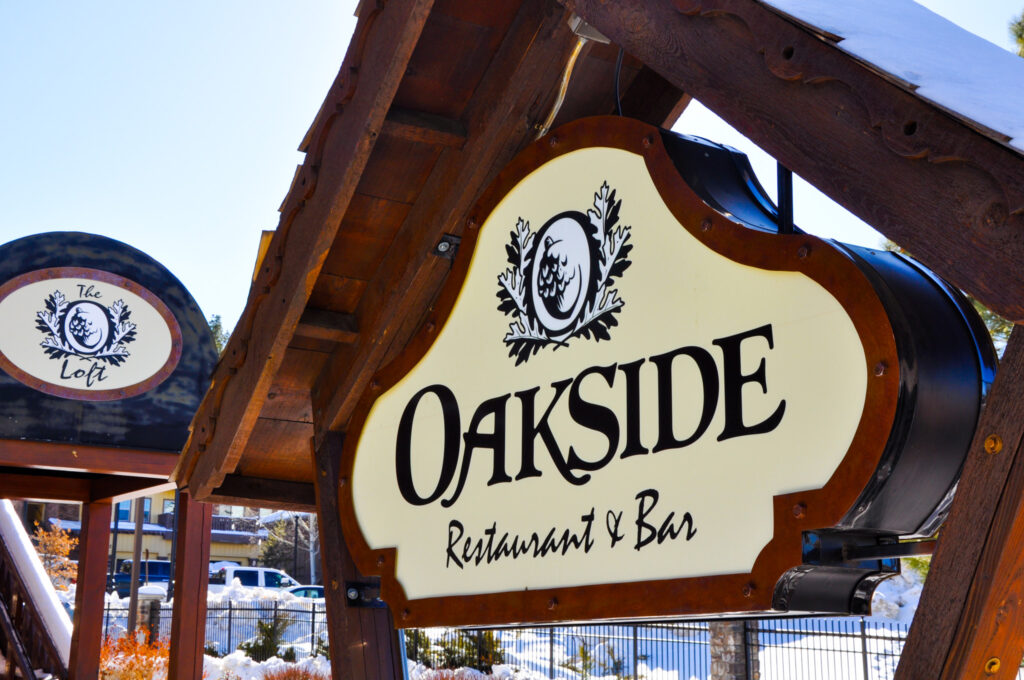 Oakside Restaurant and Bar Sign in Big Bear Lake