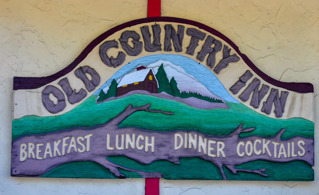 Old Country Inn Sign in Big Bear Lake