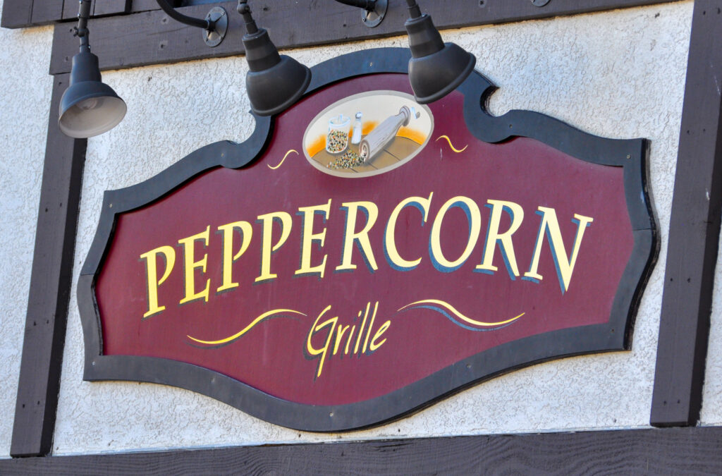 Peppercorn Grille Sign in Big Bear Lake