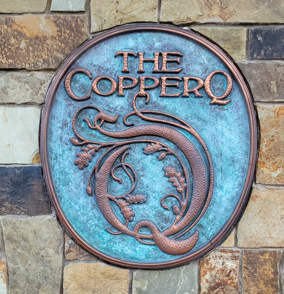 The Copper Q coffee shop sign in Big Bear Lake