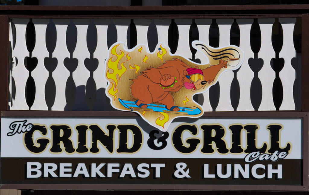 The Grind and Grill Sign Big Bear Lake